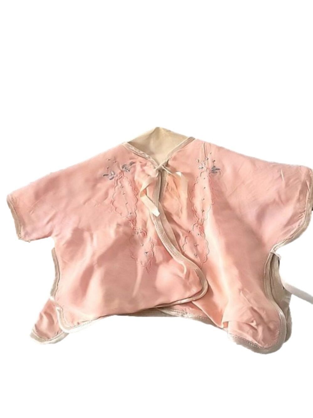 Hand embroidered, hand made vintage 1940s bib? Shirt? Overshirt? Top?
